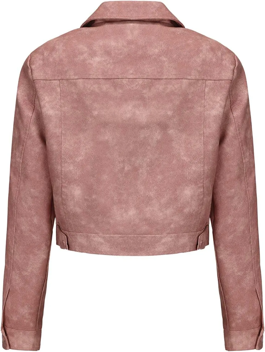 2024 Faux Leather Jackets For Women Lightweight Vintage Button Down 80s Shacket Jackets Fashion Lapel Cropped Jackets