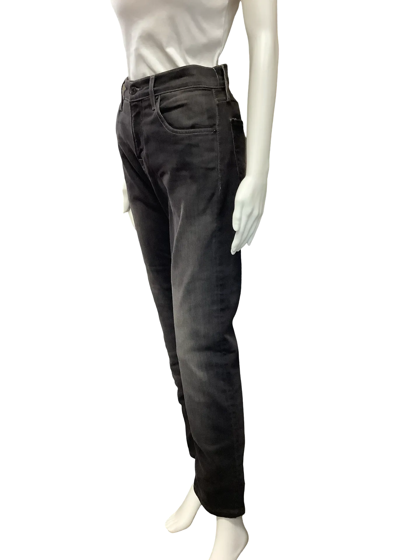 7 For All Mankind Women's Pant Jean The Straight Mid Rise Black Size 30