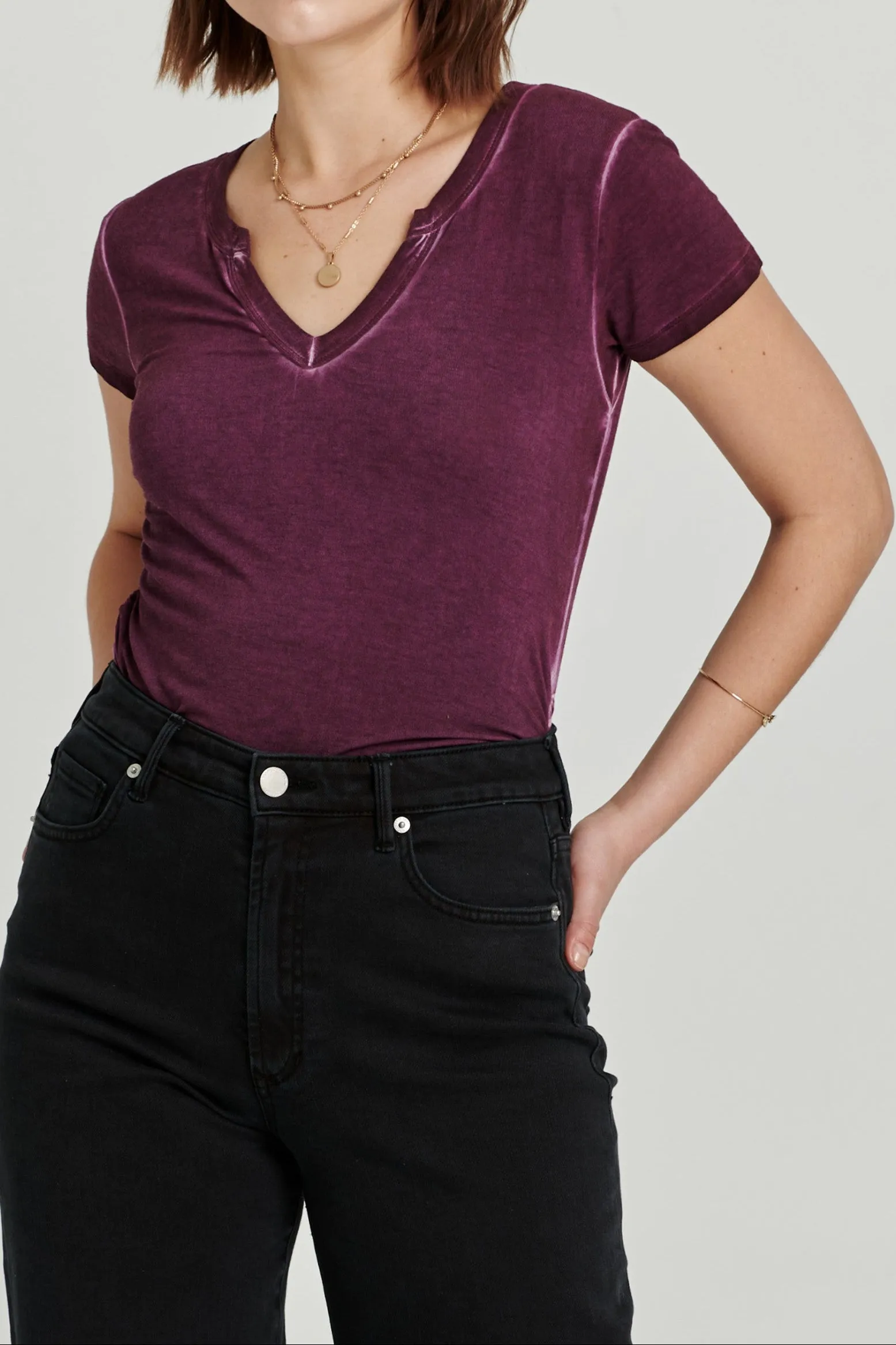 AIDEN TOP PRUNE ANTIQUE WASH