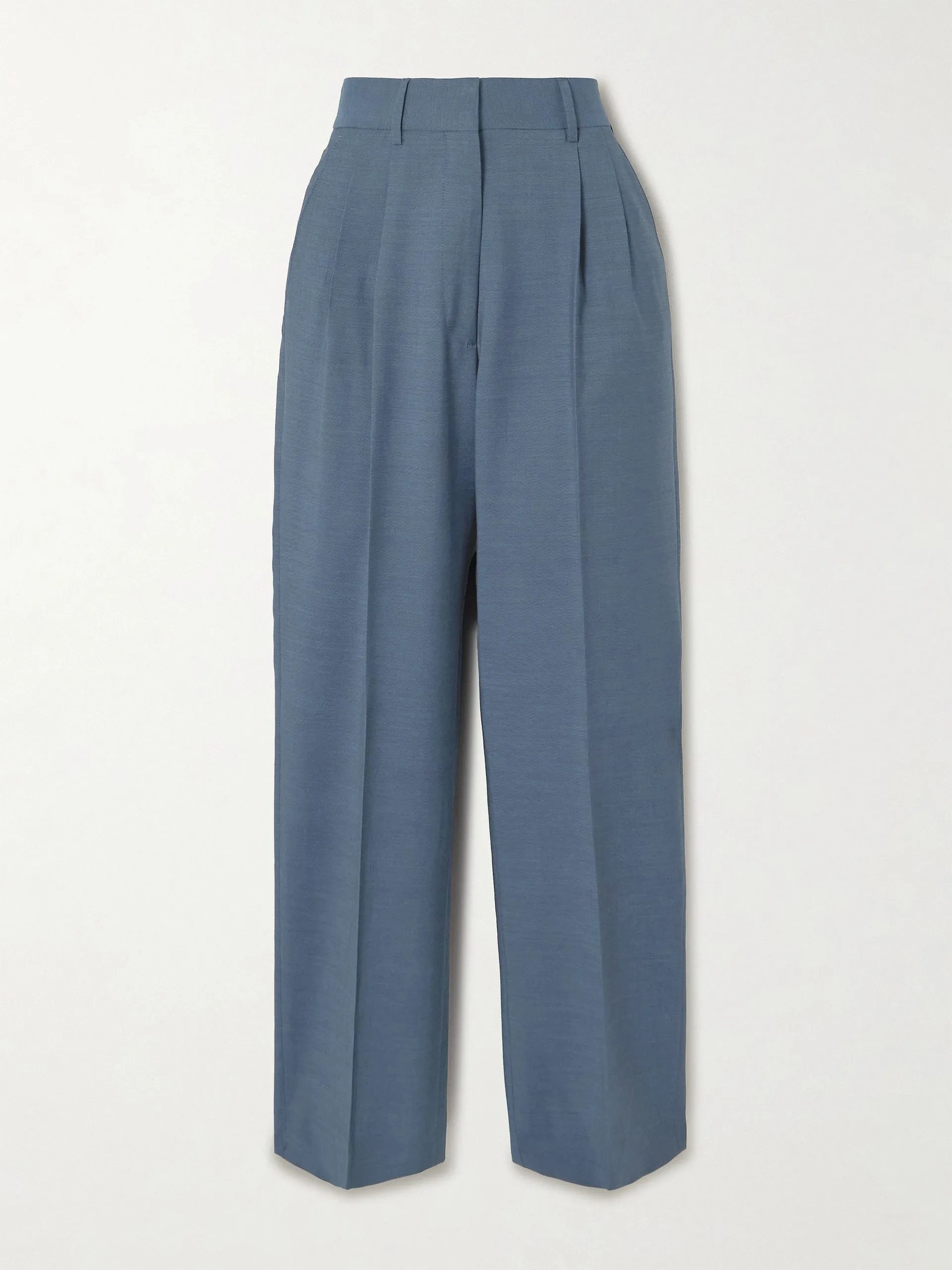 Aile Fox pleated wool and mohair-blend straight-leg pants