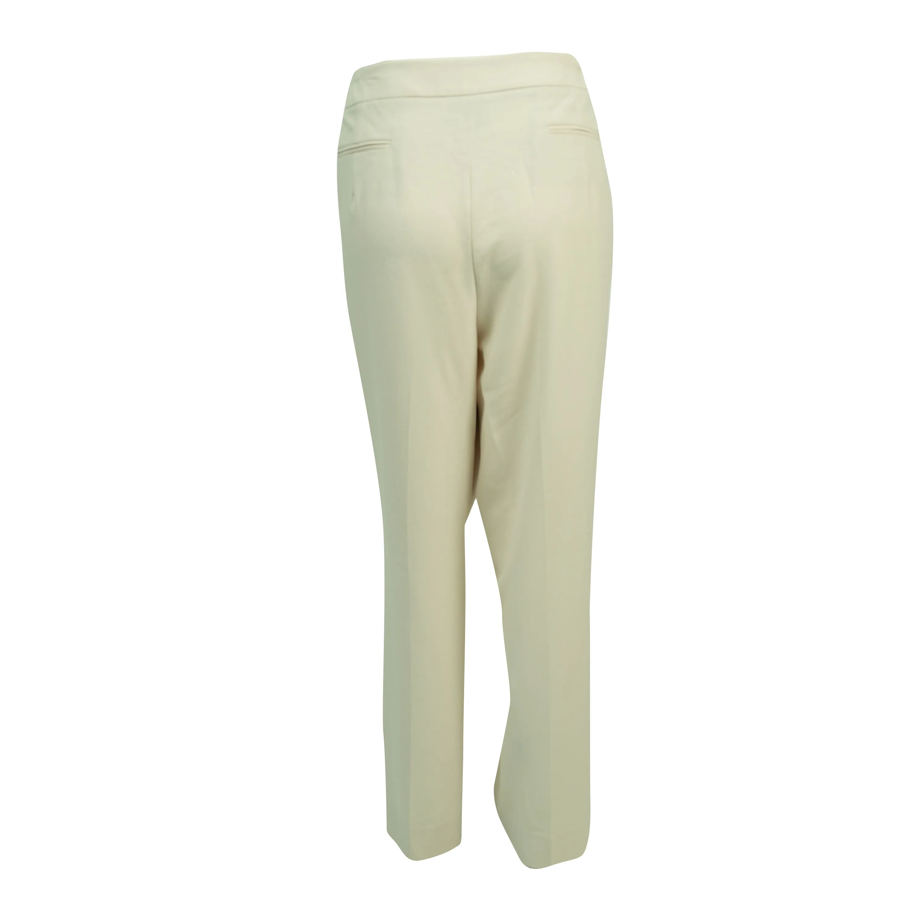 Anne Klein Women's Plus Size Straight Leg Flat Front Dress Pants Beige Size 20W