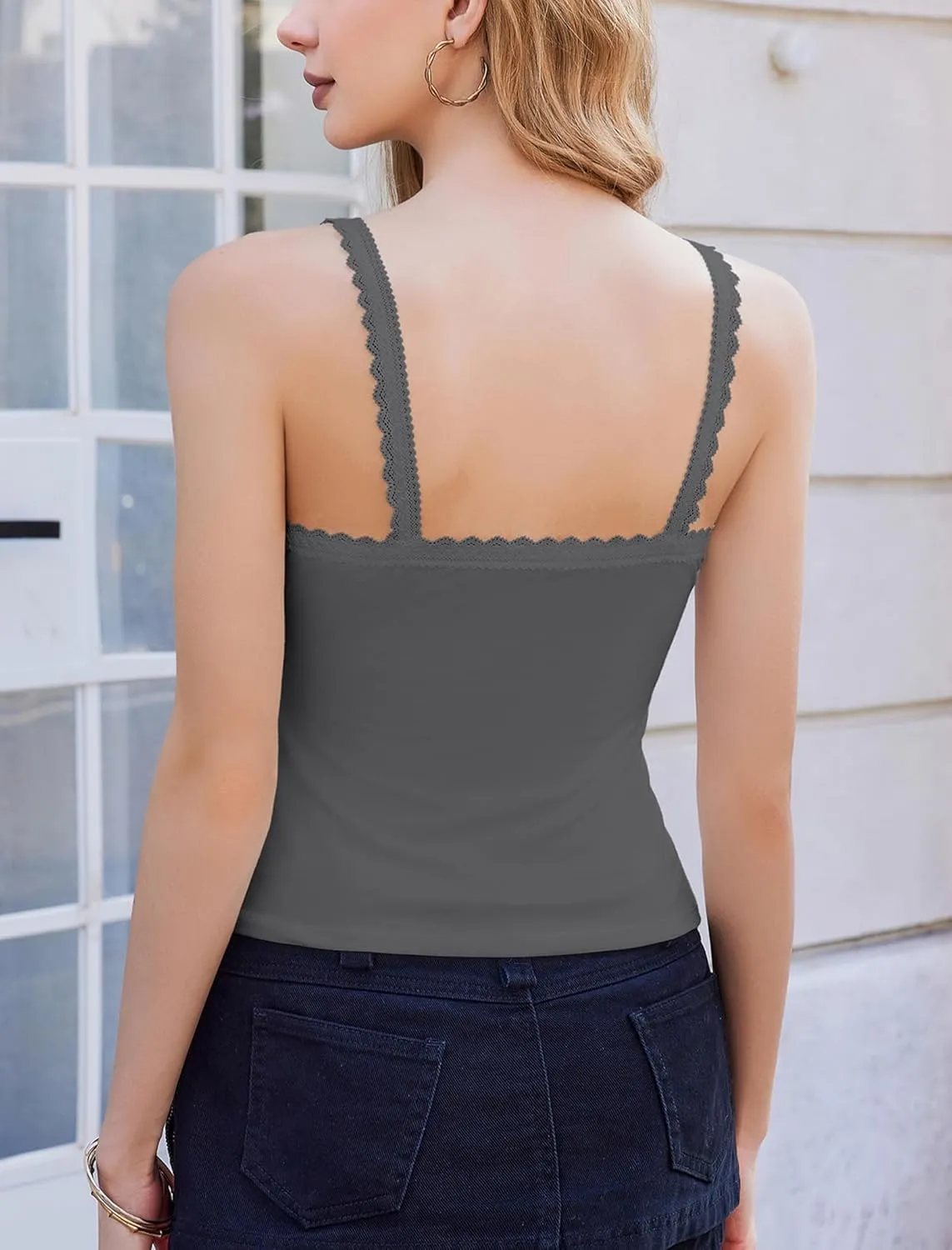 Avidlove Camisole Tops for Women Lace Tank Top Y2k Square Neck Undershirts Going Out Summer Tops 2025 Trendy