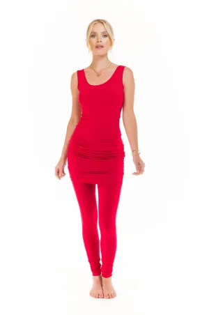 BAMBOO LONG VEST DRESS CLARET