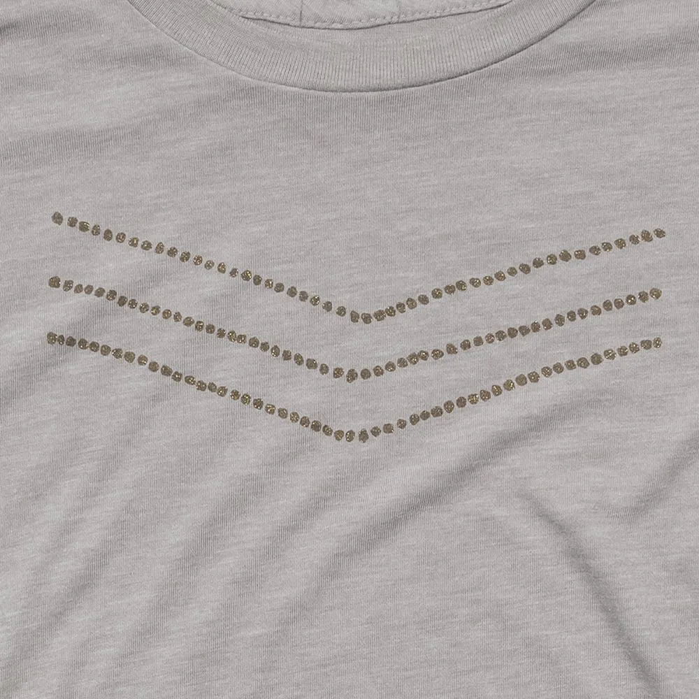 Beaded Chevron Rolled Sleeve Muscle Tee