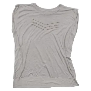 Beaded Chevron Rolled Sleeve Muscle Tee