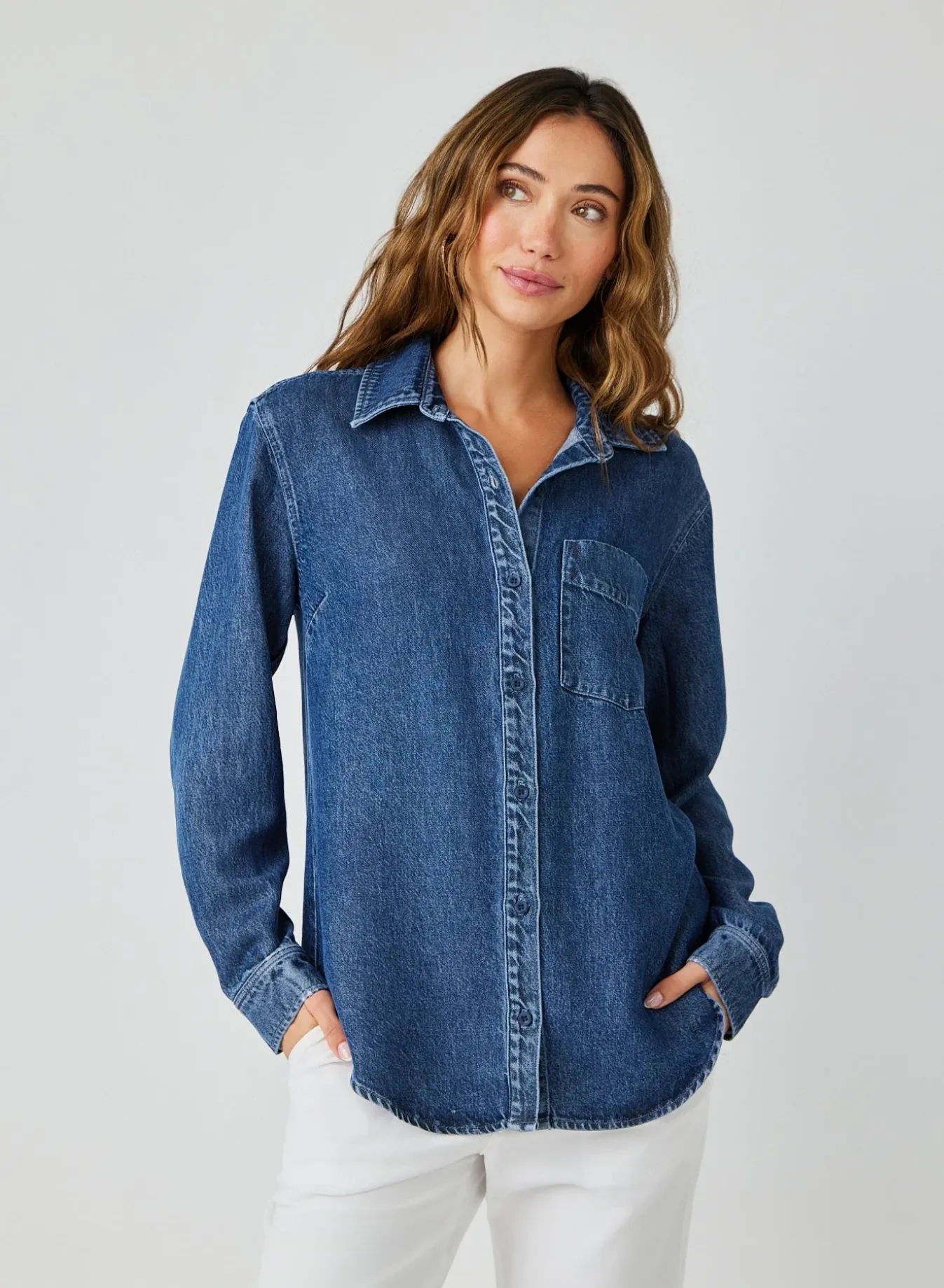 Bella Dahl Button-Down Blouse - Horizon Wash