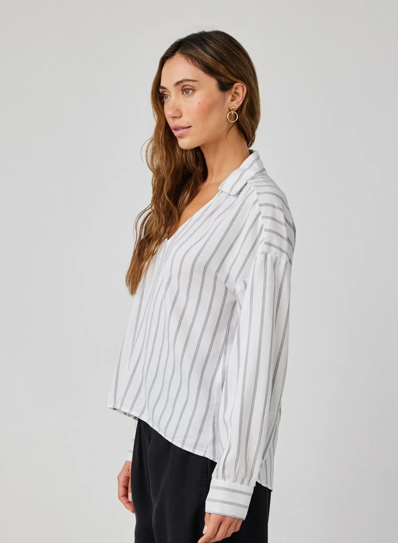 Bella Dahl LS Pullover - Makana Beach Stripe