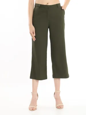 Bella Olive Green Formal 3/4th Straight Pants