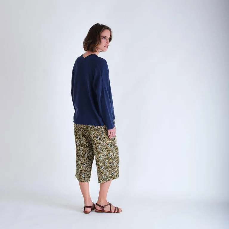 Bibico Mila printed paisley culottes in Olive