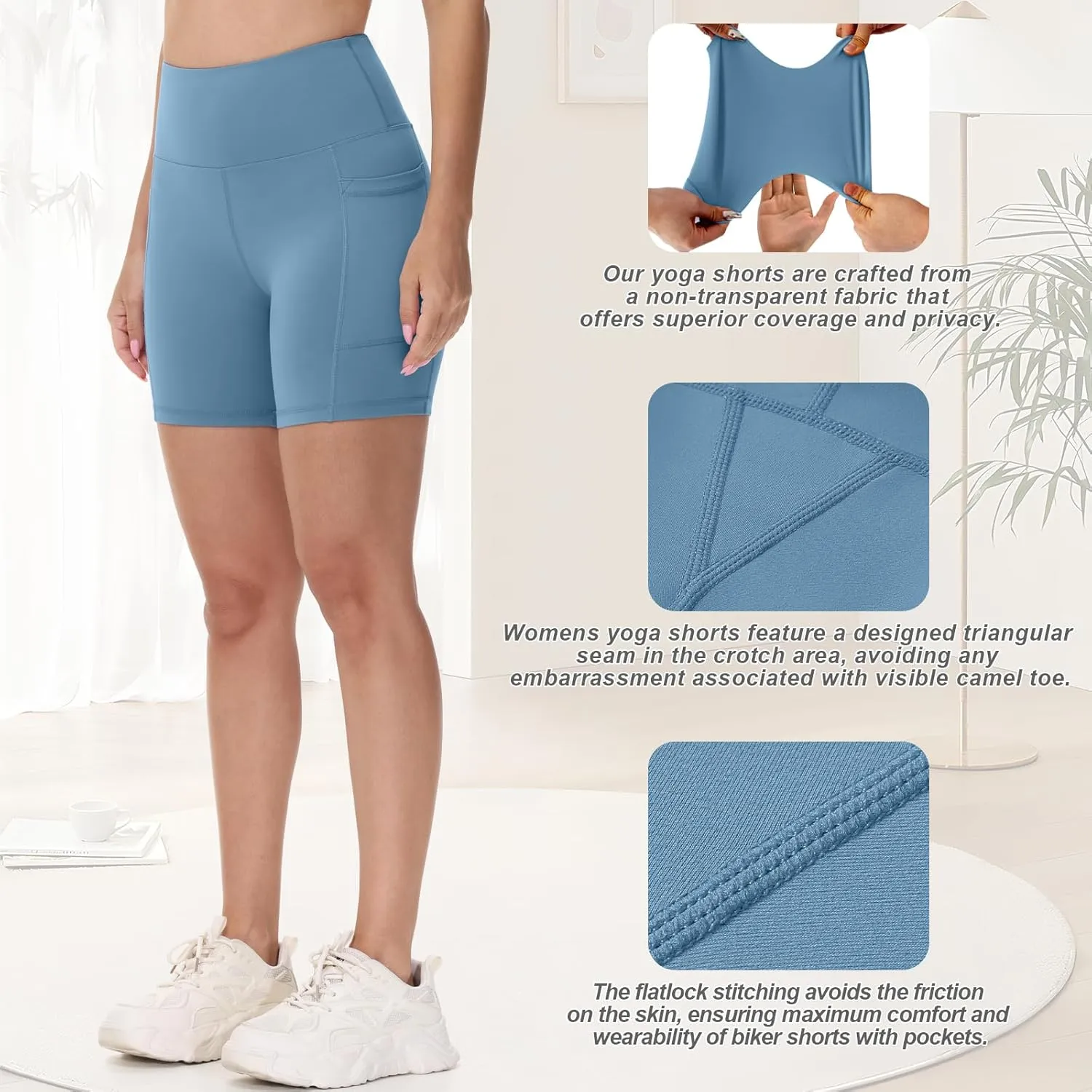 Biker Shorts Women Tummy Control Yoga Shorts Breathable Gym Shorts Spandex Shorts High Waisted Running Shorts