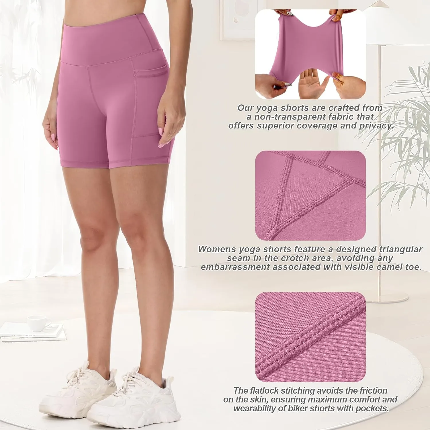 Biker Shorts Women Tummy Control Yoga Shorts Breathable Gym Shorts Spandex Shorts High Waisted Running Shorts