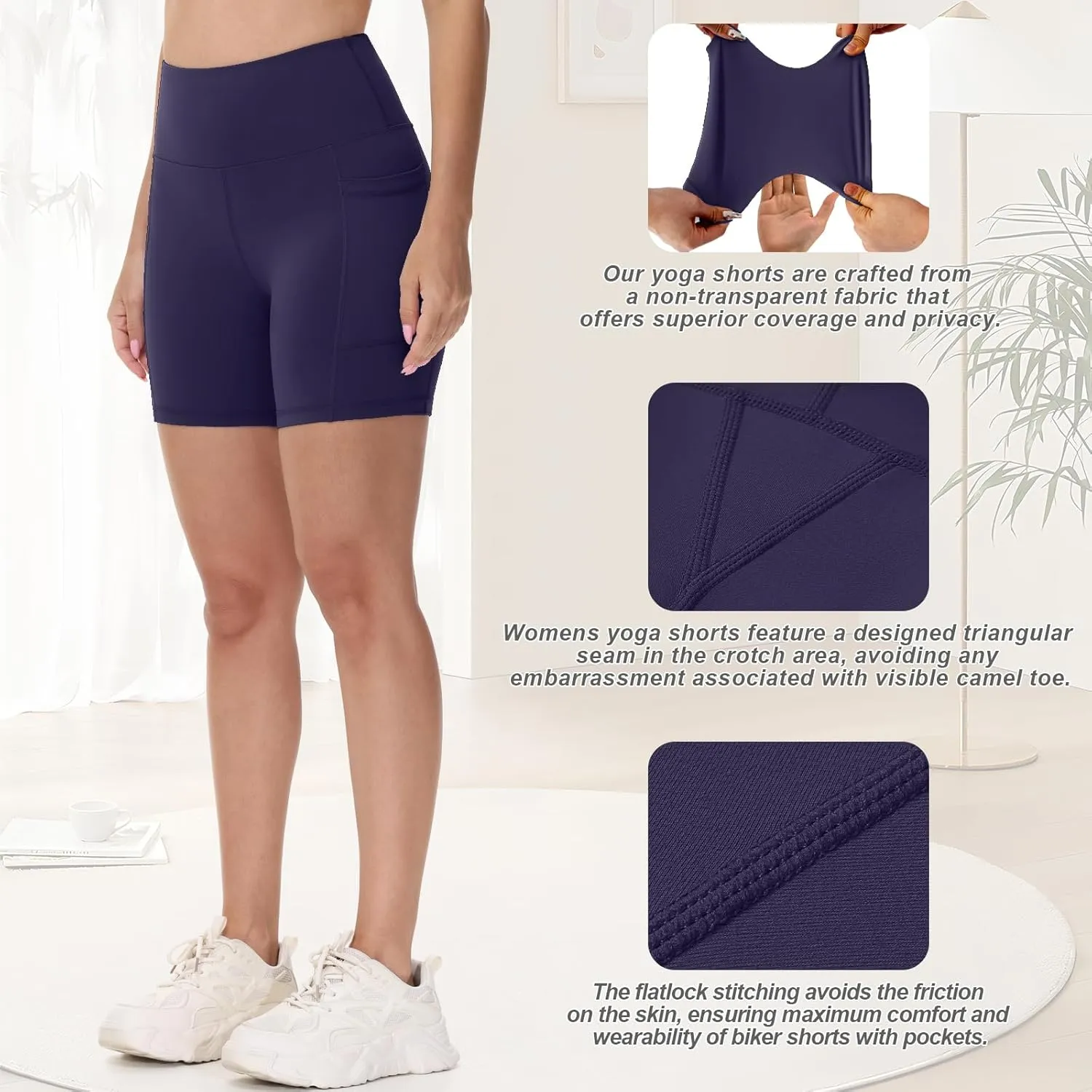 Biker Shorts Women Tummy Control Yoga Shorts Breathable Gym Shorts Spandex Shorts High Waisted Running Shorts