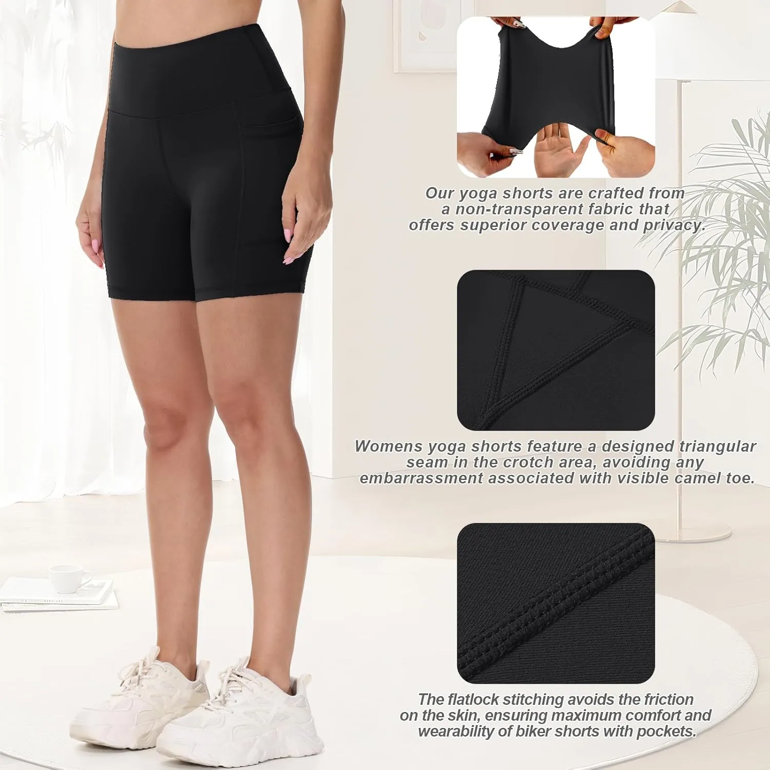 Biker Shorts Women Tummy Control Yoga Shorts Breathable Gym Shorts Spandex Shorts High Waisted Running Shorts