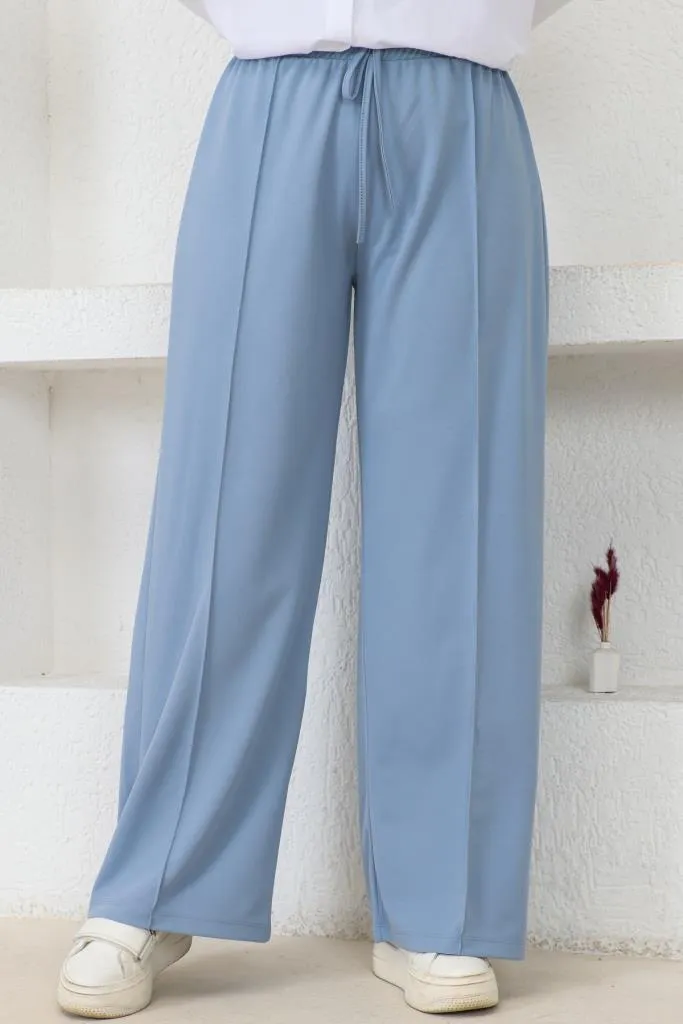 BNG Women  Elastic Waist Comfortable Loose Fit Baggy Pants Blue - Clermont