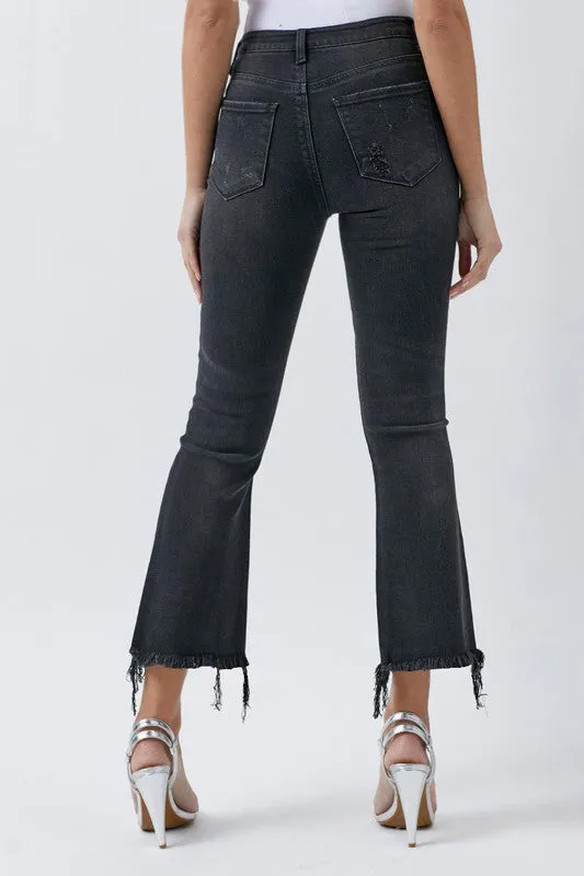 Bobbi Risen Mid-Rise Ankle Flare Jeans (Size 13)