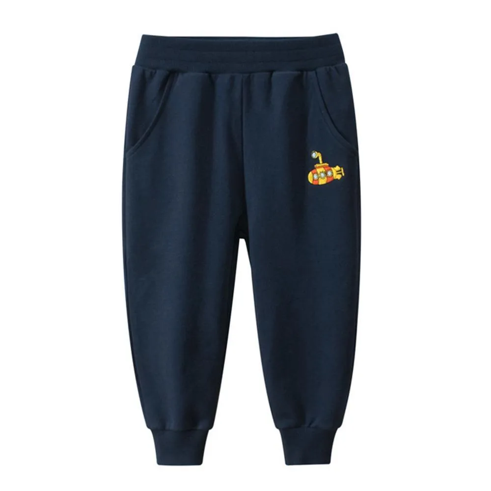 Boys Casual Cartoon Pocket Solid Pants Wholesale