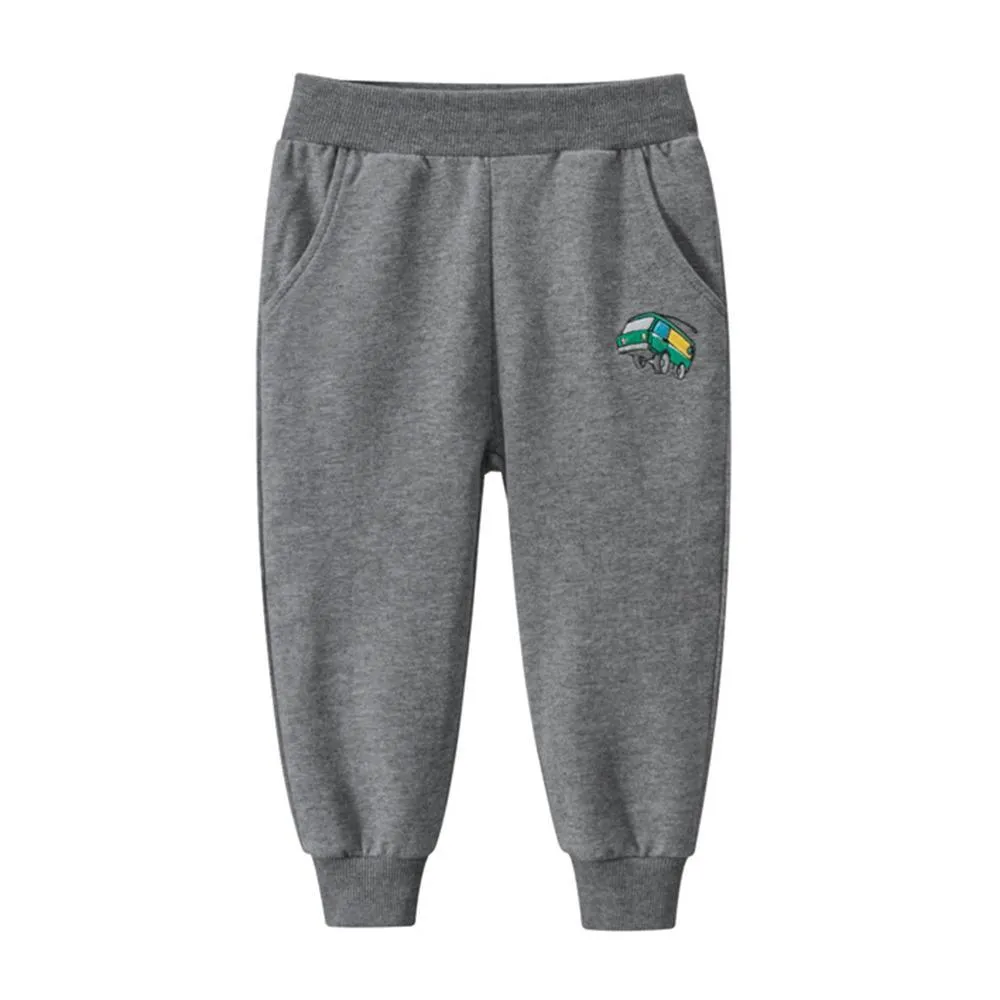 Boys Casual Cartoon Pocket Solid Pants Wholesale