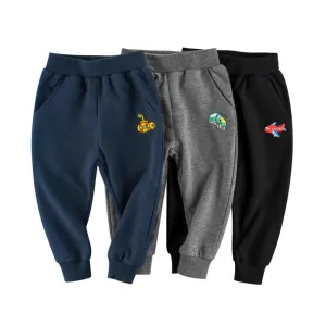 Boys Casual Cartoon Pocket Solid Pants Wholesale