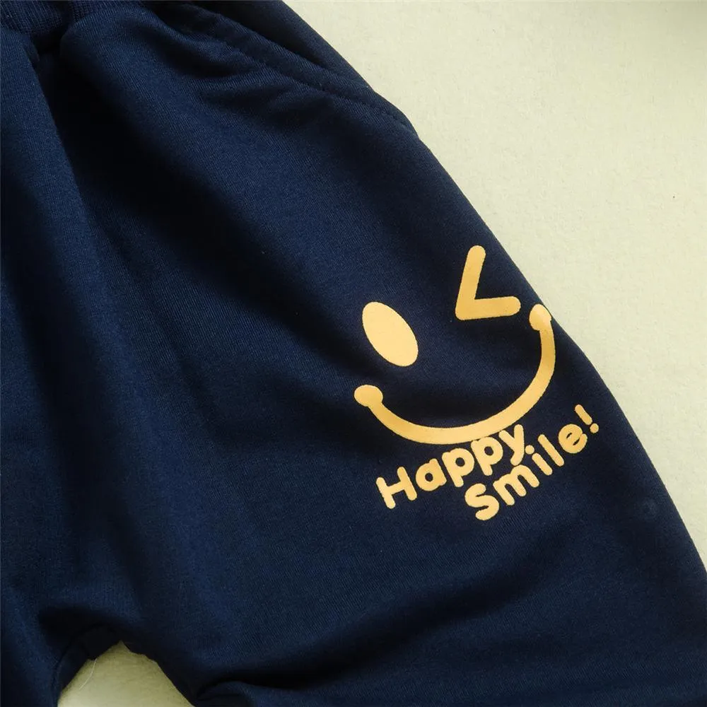 Boys Letter Printed Smiley Pants Boys Wholesale Clothing