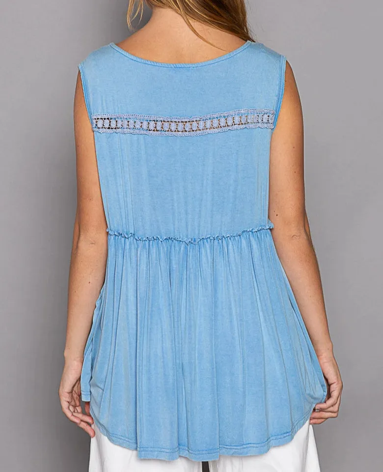 Breezy Afternoons Sleeveless Babydoll Top