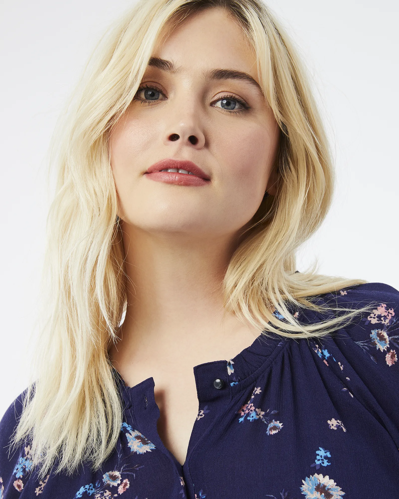Brittany Button Down Blouse | Navy / Vanilla