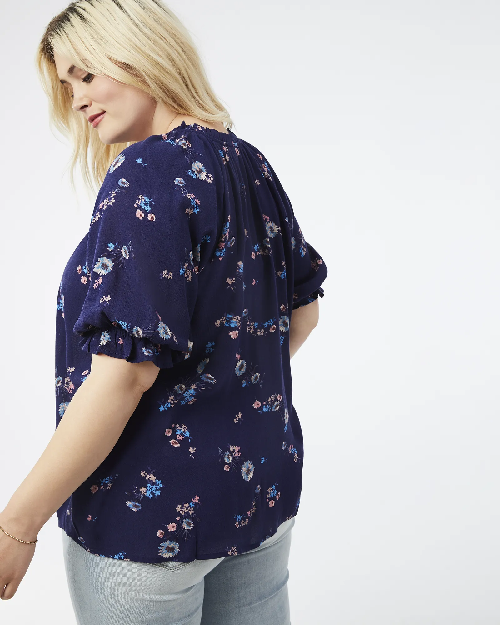 Brittany Button Down Blouse | Navy / Vanilla
