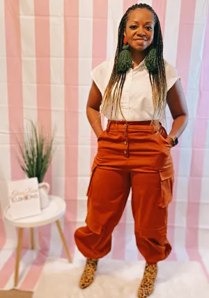 Brown Cargo Pants w/Side Pockets