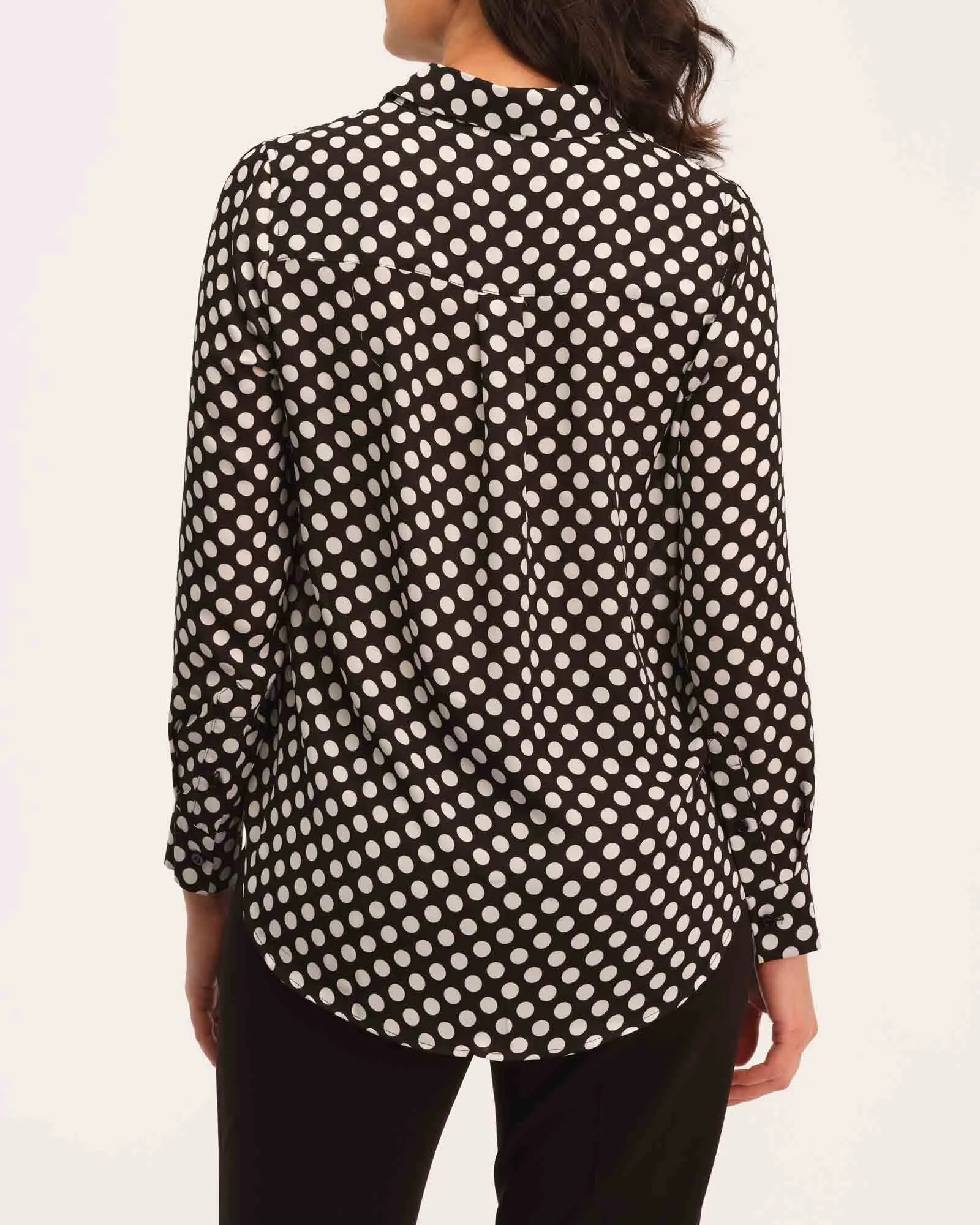 Button Down Woven Print Blouse