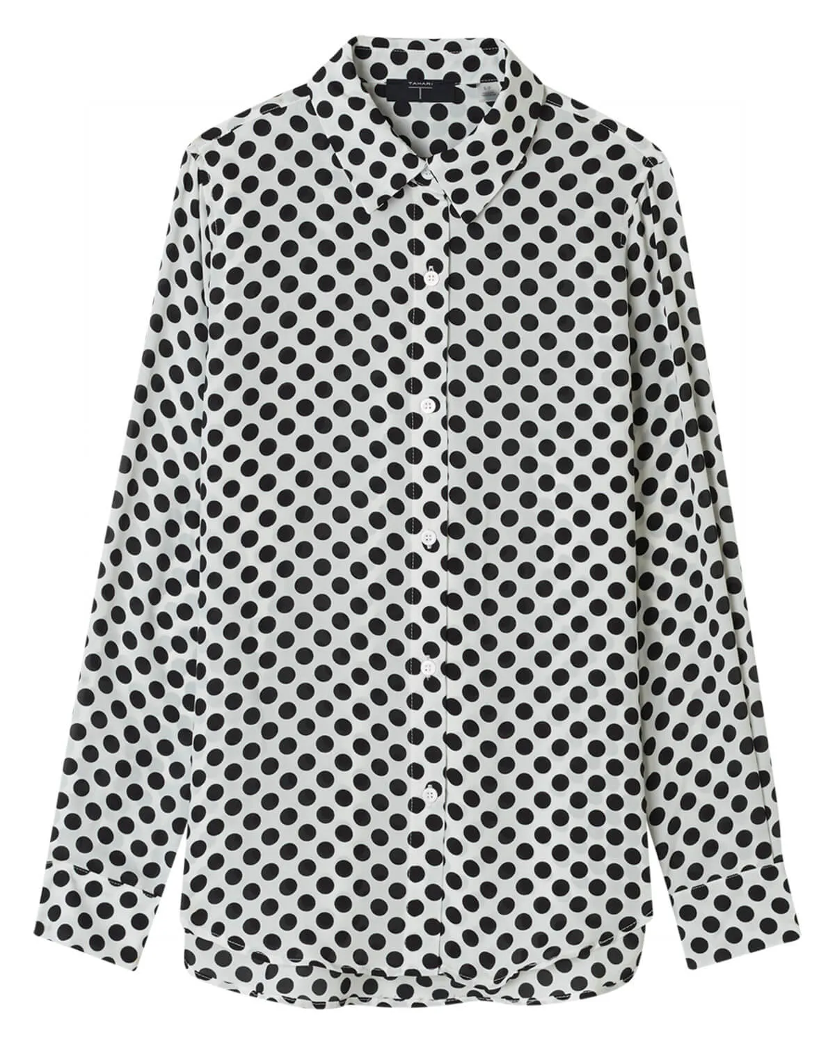 Button Down Woven Print Blouse