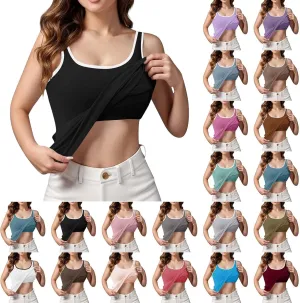 Camisole Tops for Women Built in Bra Spaghetti Strap Workout Yoga Shirts Basic Padded Tank Tops 2025 Summer Clothes