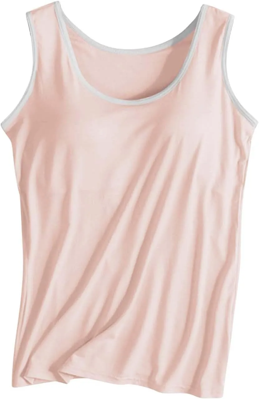Camisole Tops for Women Built in Bra Spaghetti Strap Workout Yoga Shirts Basic Padded Tank Tops 2025 Summer Clothes