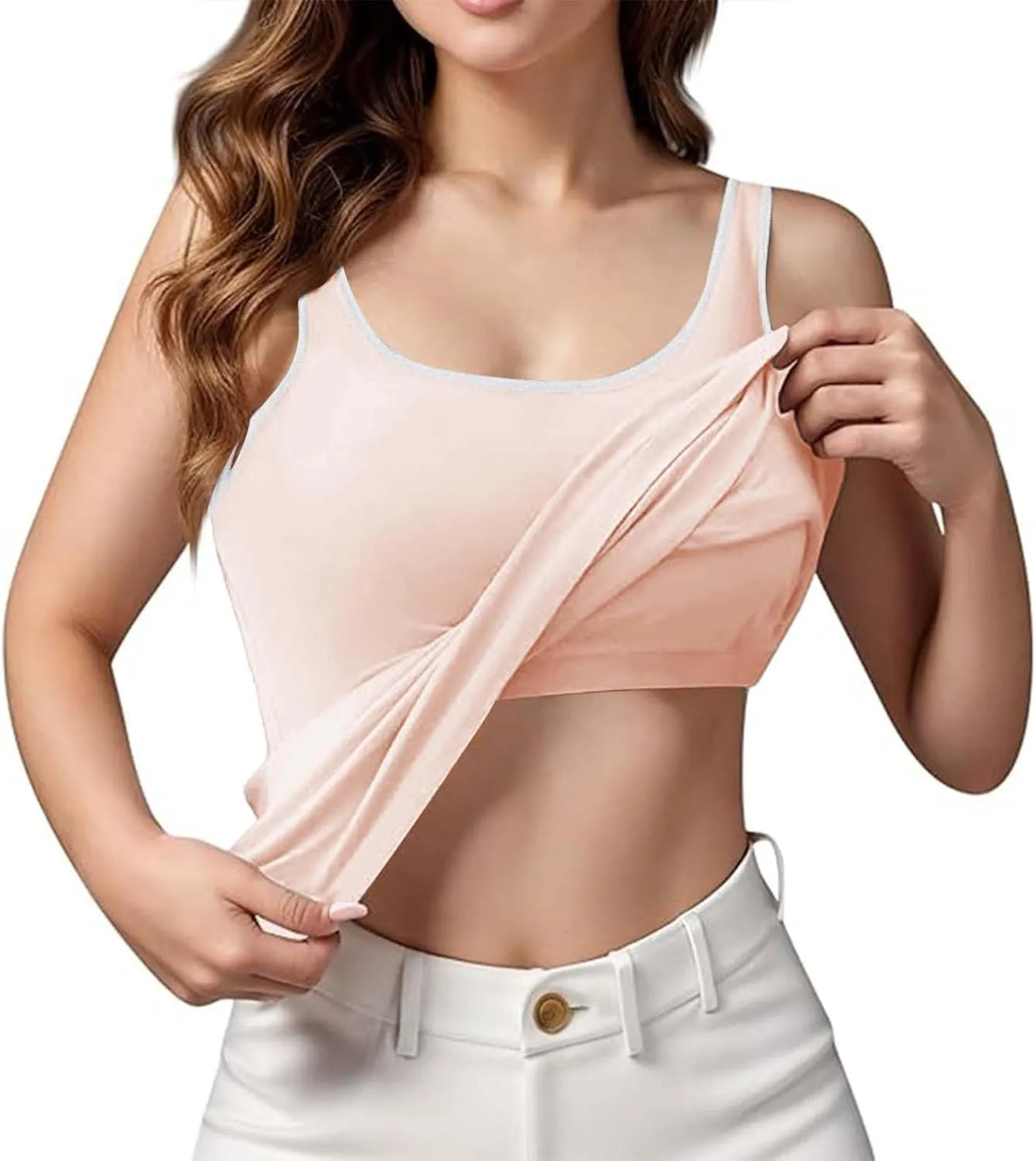 Camisole Tops for Women Built in Bra Spaghetti Strap Workout Yoga Shirts Basic Padded Tank Tops 2025 Summer Clothes