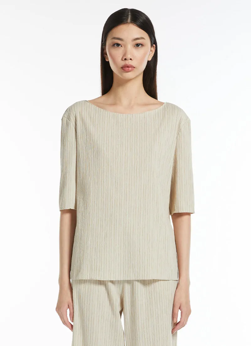 Caraibi Plissé Short Sleeve Top