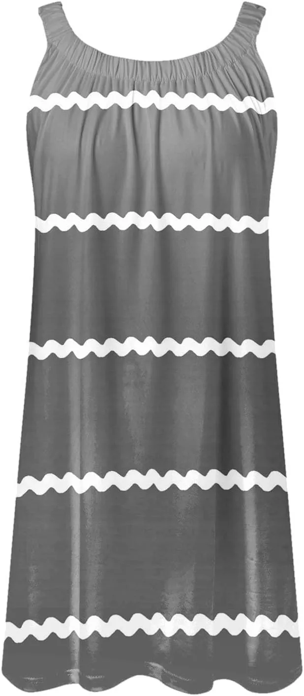 Casual Dresses for Women 2024 Maxi Casual Beach Dress Sleeveless Printed Casual Skirt Seaside Green Floral Dress
