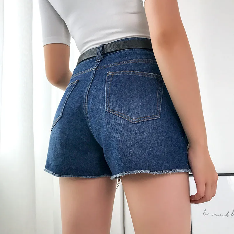 Chains Blue Jeans Short Pants