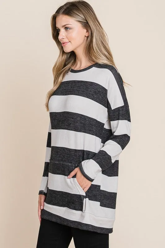 Chill Days - Black Relaxed Fit Midweight Sweatshirt