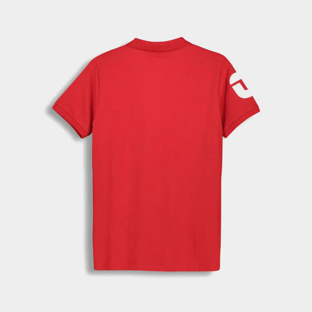 Code Mens Sj Applique Golfer Shirt Red/White _ 180703 _ Red