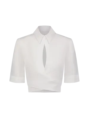 Collared Wrap Top