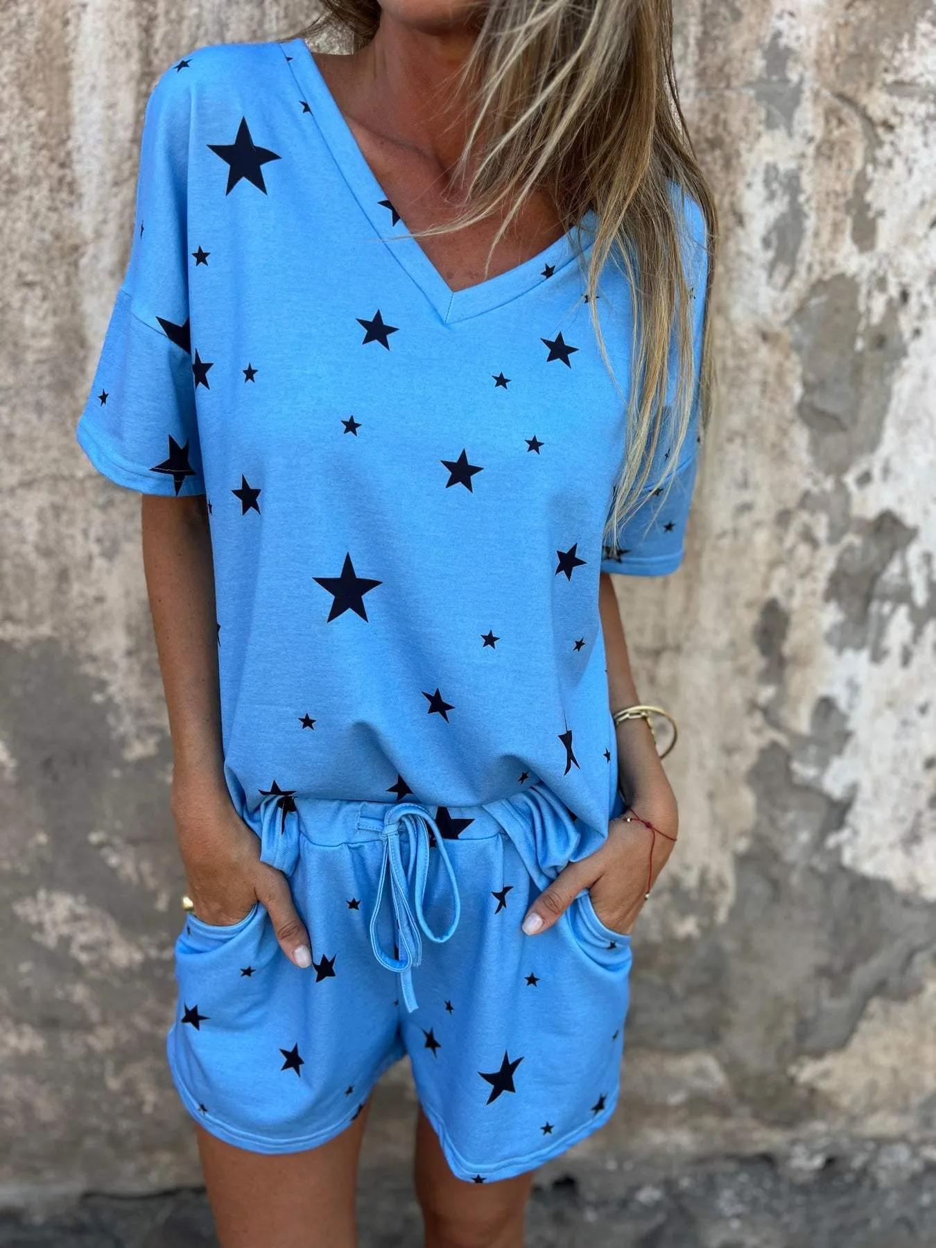 Comfortable Star Print Set