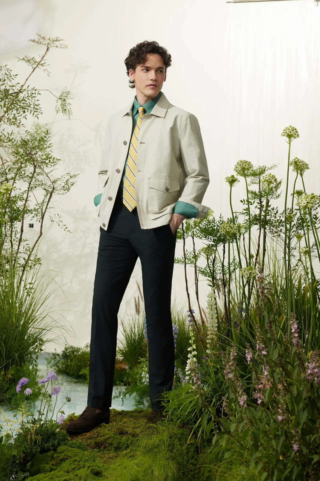 Cool Touch Multi-Way Stretch Smart Fit Plain Weave Formal Pants with Elastic Waist Band