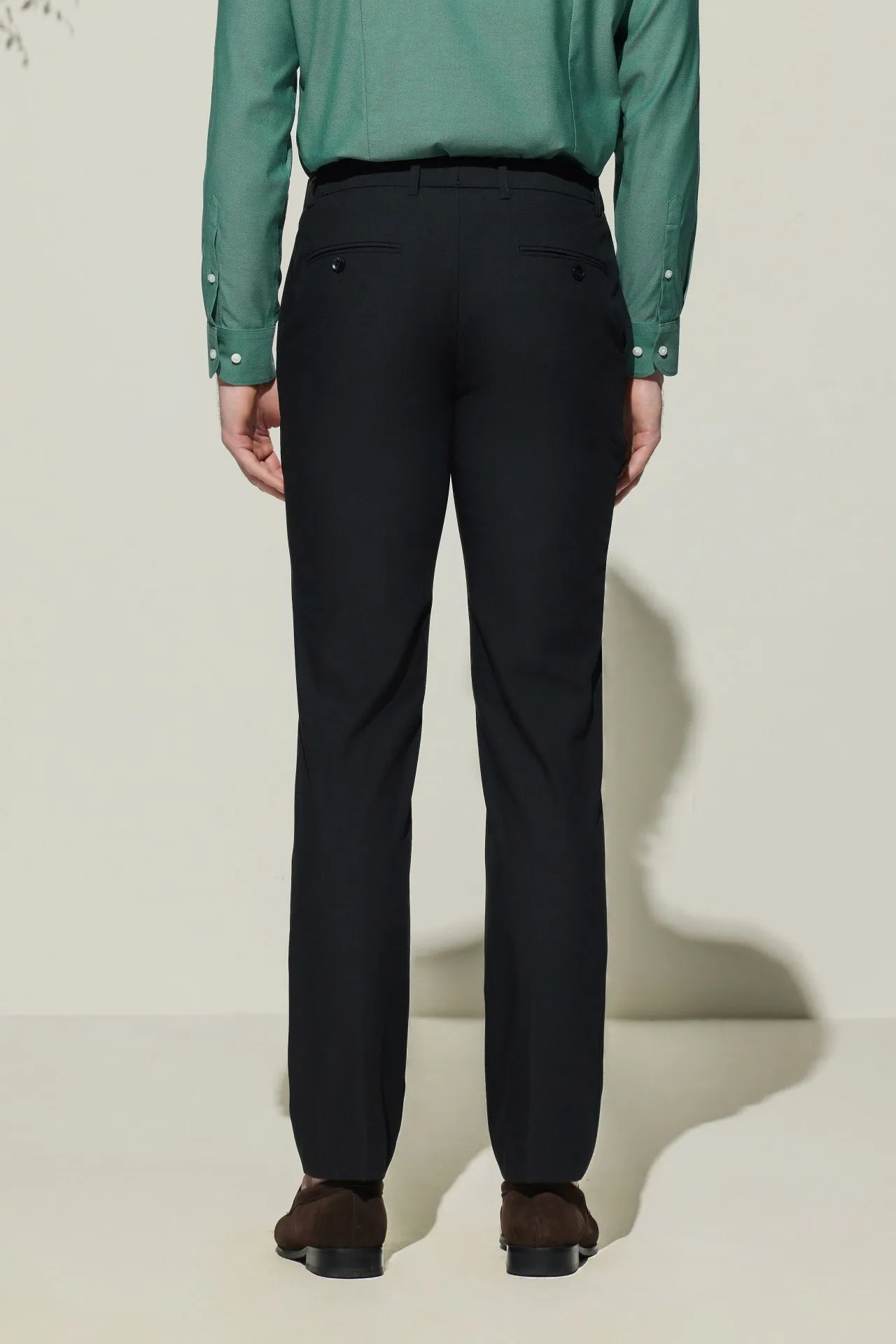 Cool Touch Multi-Way Stretch Smart Fit Plain Weave Formal Pants with Elastic Waist Band