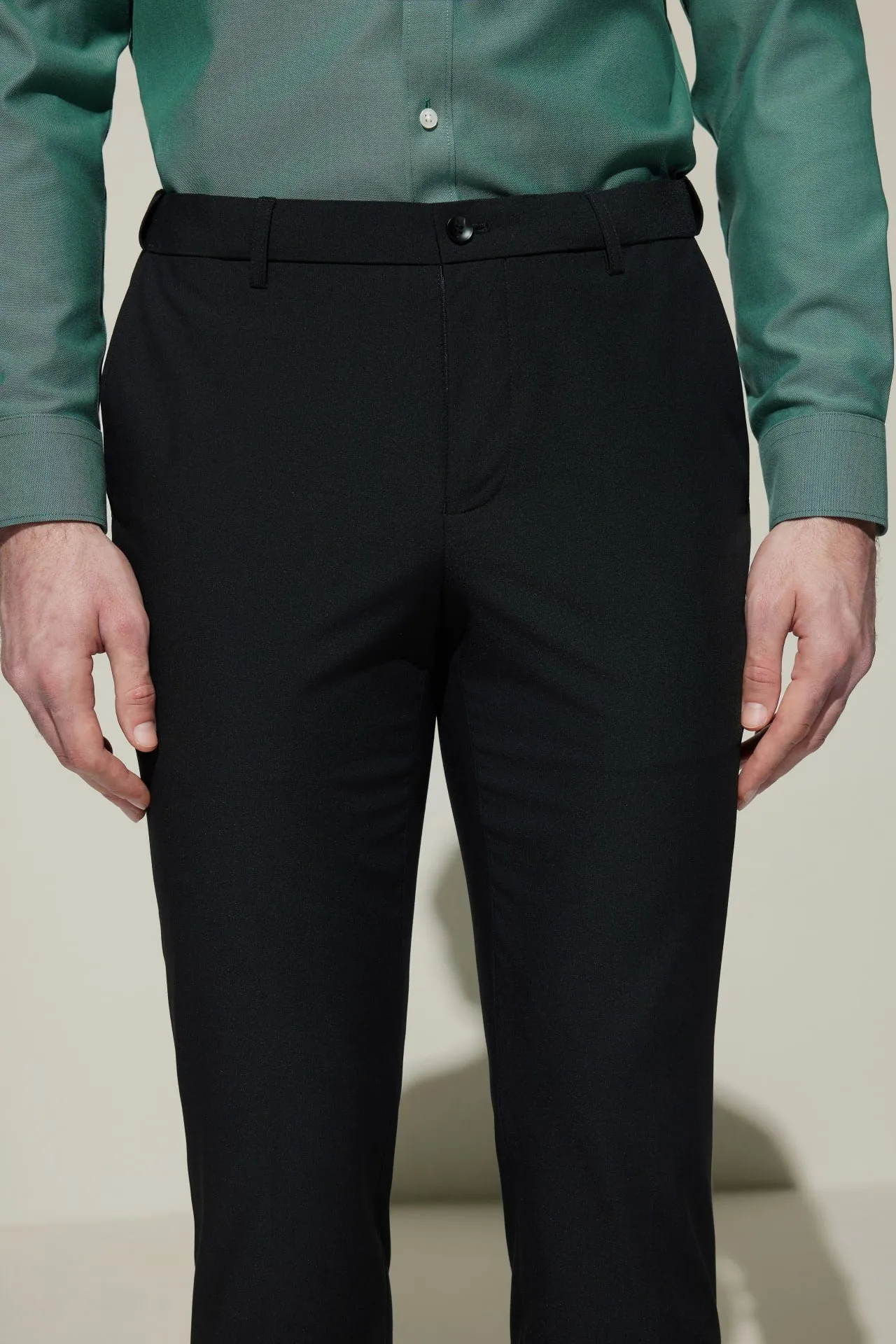 Cool Touch Multi-Way Stretch Smart Fit Plain Weave Formal Pants with Elastic Waist Band