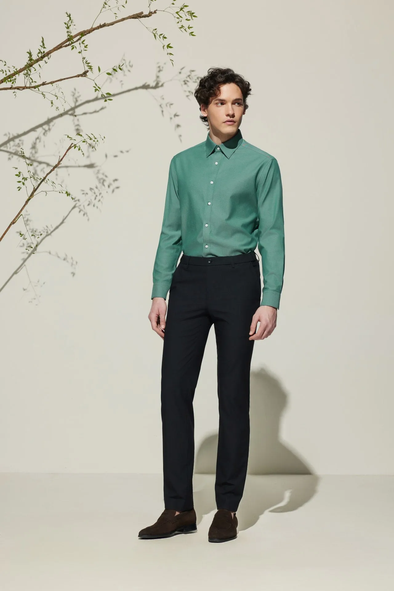 Cool Touch Multi-Way Stretch Smart Fit Plain Weave Formal Pants with Elastic Waist Band