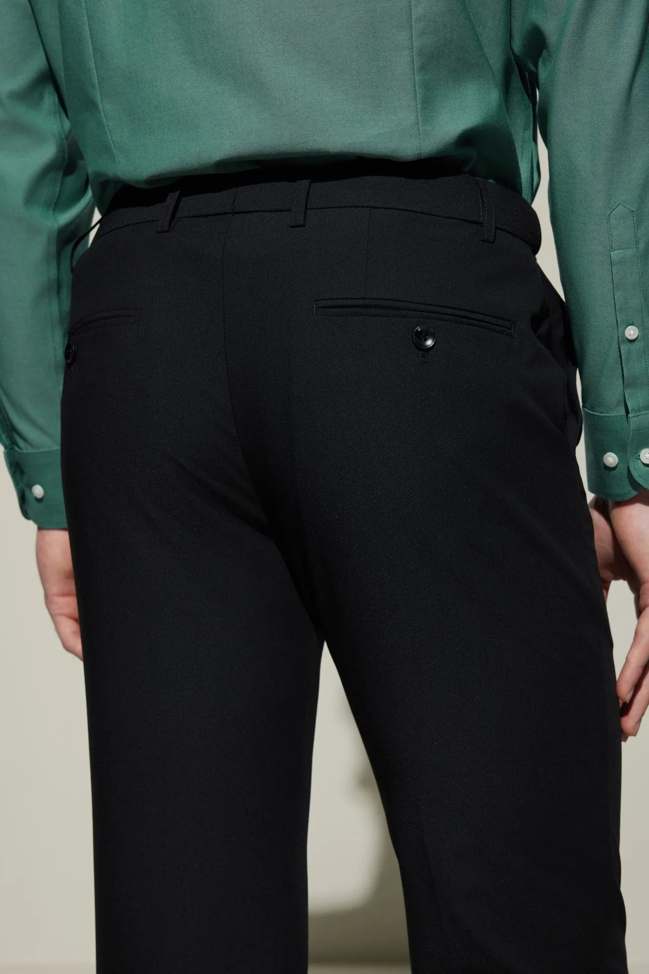 Cool Touch Multi-Way Stretch Smart Fit Plain Weave Formal Pants with Elastic Waist Band