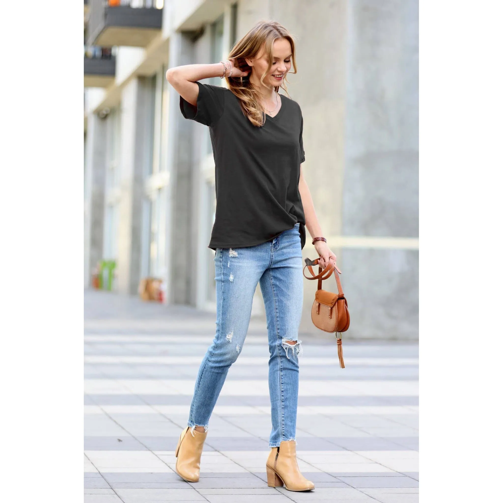 Cotton Boyfriend V-Neck Tee