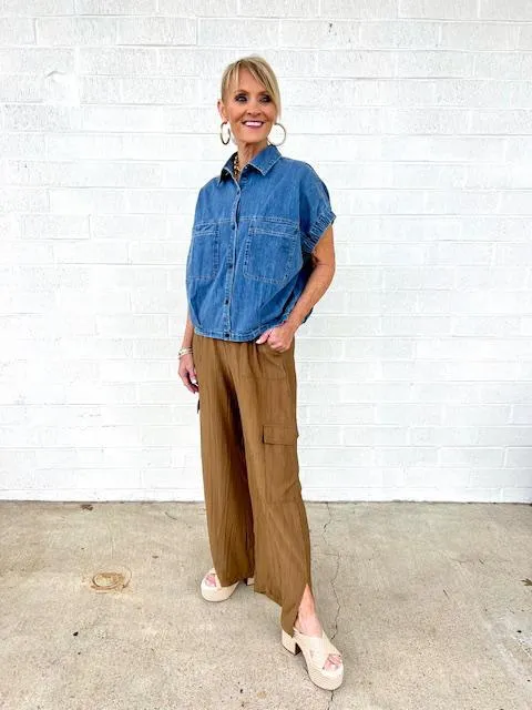 Crinkled Cargo Pants