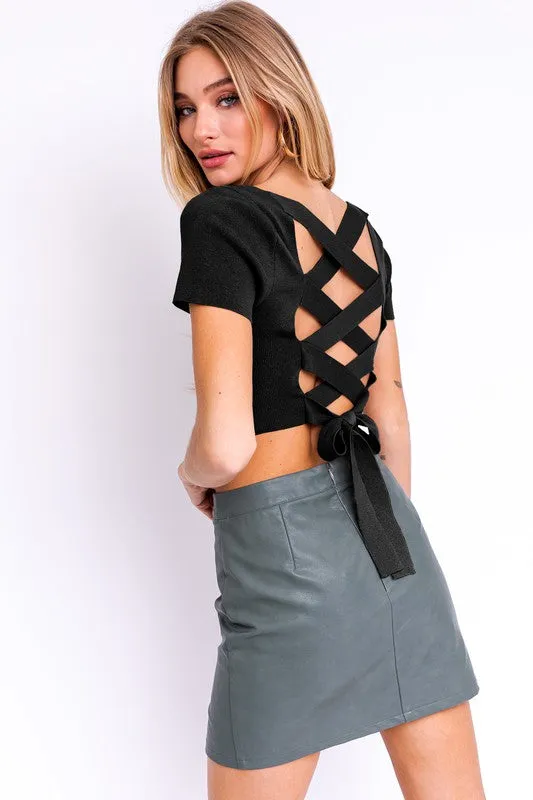 Criss Cross Knit Top