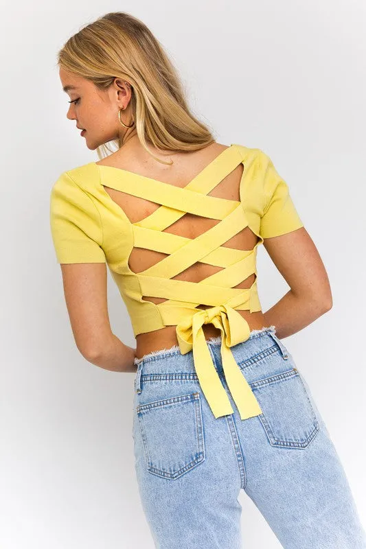 Criss Cross Knit Top