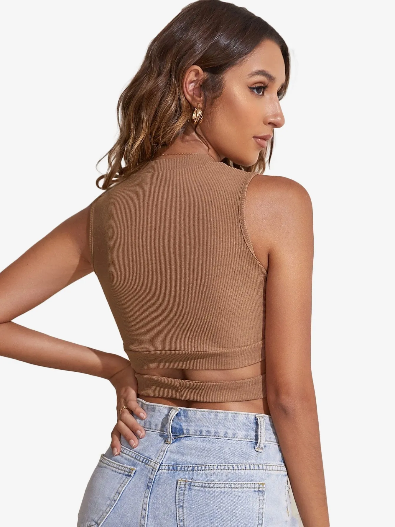 Cut Out Detail Slim Tank Top