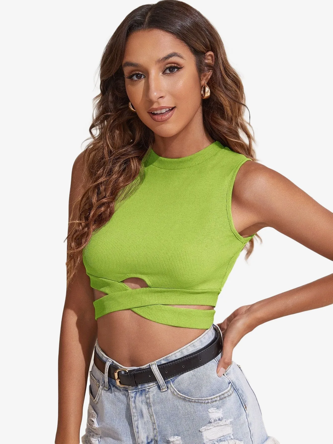 Cut Out Detail Slim Tank Top
